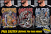 draw tshirt design with warren lotas style