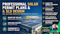 design community, rooftop, and ground mount solar permit plans and sld diagram