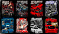 create costume car illustration with aggressive car