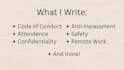 write a professional HR policy for your business