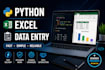 help with python, excel, and data entry tasks