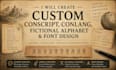 create custom conscript, conlang, fictional alphabet and font design