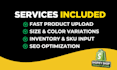 do manual shopify product listing and variant setup