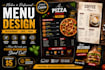design editable restaurant menu, cafe menu and food flyer in canva