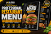 design a professional restaurant menu, food flyer