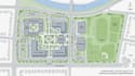 draw a custom vector map of the site plan, office, collage, school