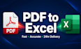 convert PDF to excel sheet accurately in 24 hours