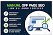 do manual off page SEO and link building services
