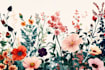 draw illustrations with flowers, fruits and different objects