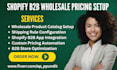 setup shopify b2b wholesale pricing using wholesale gorilla sparklayer bss b2b