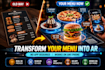 create a webar restaurant menu with 3d food preview and qr code