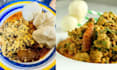 prepare semo and egusi soup with peppered meat
