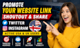 promote shoutout share website link twitter ig post  active usa uk active users