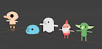 create lowpoly 3d characters
