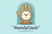 design outstanding hand clock mascot logo with express deliver
