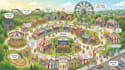 do festival maps, concert maps, stadium maps, convention maps, fairground maps