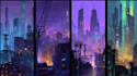 make stunning cyberpunk city illustrations