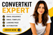setup convertkit automation email sequence and landing page