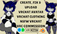 create, fix and upload vrchat avatar model with vrchat clothing and toggles