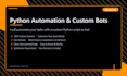 automate your tasks with a custom python script, bot, or workflow