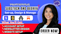 setup and manage substack beehiiv, substack newsletter beehiiv newsletter design