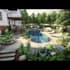 design landscape, terrace, backyard, pool, and patio