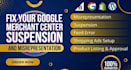 fix google merchant center suspension and misrepresentation