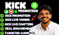 do kick promotion, streamer outreach, and channel optimization