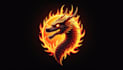 design a powerful fire dragon head logo for your brand