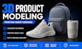 3d modeling for products professional shoe bag printing ready designs