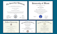 design college diploma, high school diploma, award certificate