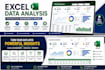do excel data analysis, interactive dashboard, reports and data cleaning