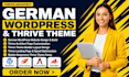 german wordpress website using thrive architect, thrive and thrive theme builder