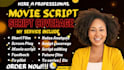provide script coverage, feedback, notes analysis for your screenplay or script