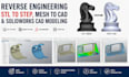 do reverse engineering stl to step, mesh to cad and solidworks cad modeling