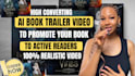 cinematic ai book trailer video, KDP, romance book trailer or novel book trailer