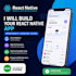 develop  react native mobile app for android and ios
