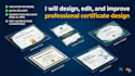 design edit and improve professional certificate design