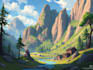 illustrate environments, landscapes, board game, concept art