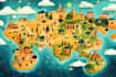 illustrate 2d vector map, city map, rv park campground
