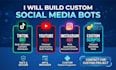 develop social media bot, twitter api bot, youtube bot, tiktok bot