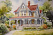 paint watercolor house portrait
