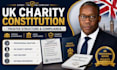 write UK charity constitution and trustee structure compliance for uk charity