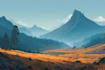 create pixel art background, landscape, illustration