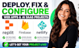 deploy replit ai apps, netlify, AWS, firebase, supabase backend, domain and dns