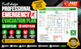 design professional emergency evacuation plan, exit plan, safety plan