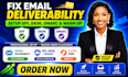 fix email deliverability, setup spf dkim dmarc, and warm up close CRM