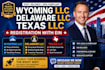 do wyoming llc, delaware llc, texas llc registration with ein