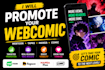 promote your webcomic, webtoon promotion, tapas, manga, comic