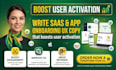 write saas and app onboarding UX copy that boosts user activation